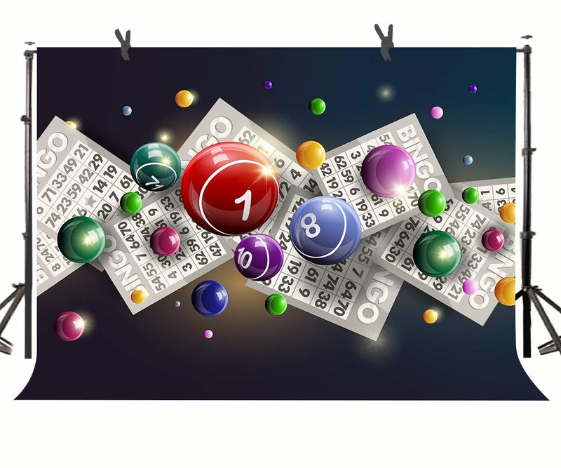 SSCSTS 9x6ft Lottery Photography Background Winning Ball Bingo Backdrop Photo Props LYST633 - Image 1